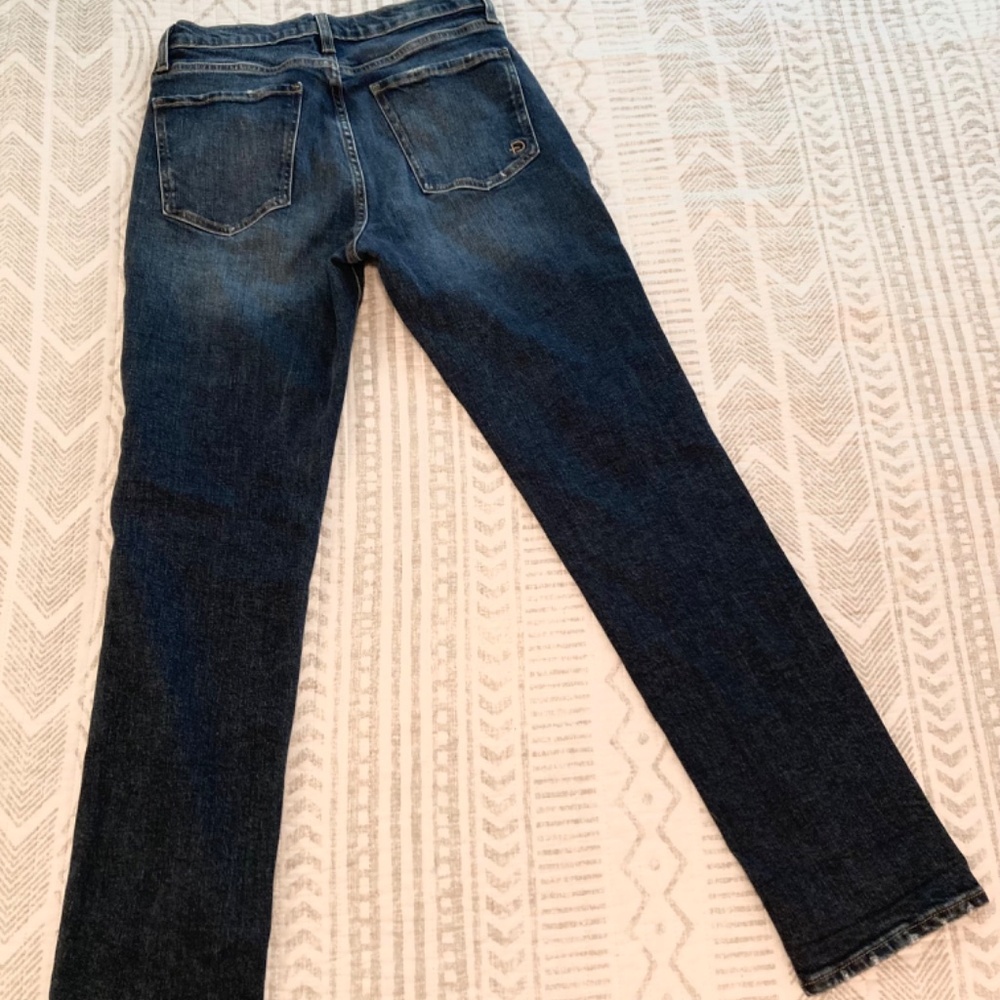 Fidelity Oh Boy Boyfriend Jean Dark On Trend Straight Leg Classic Sz 26